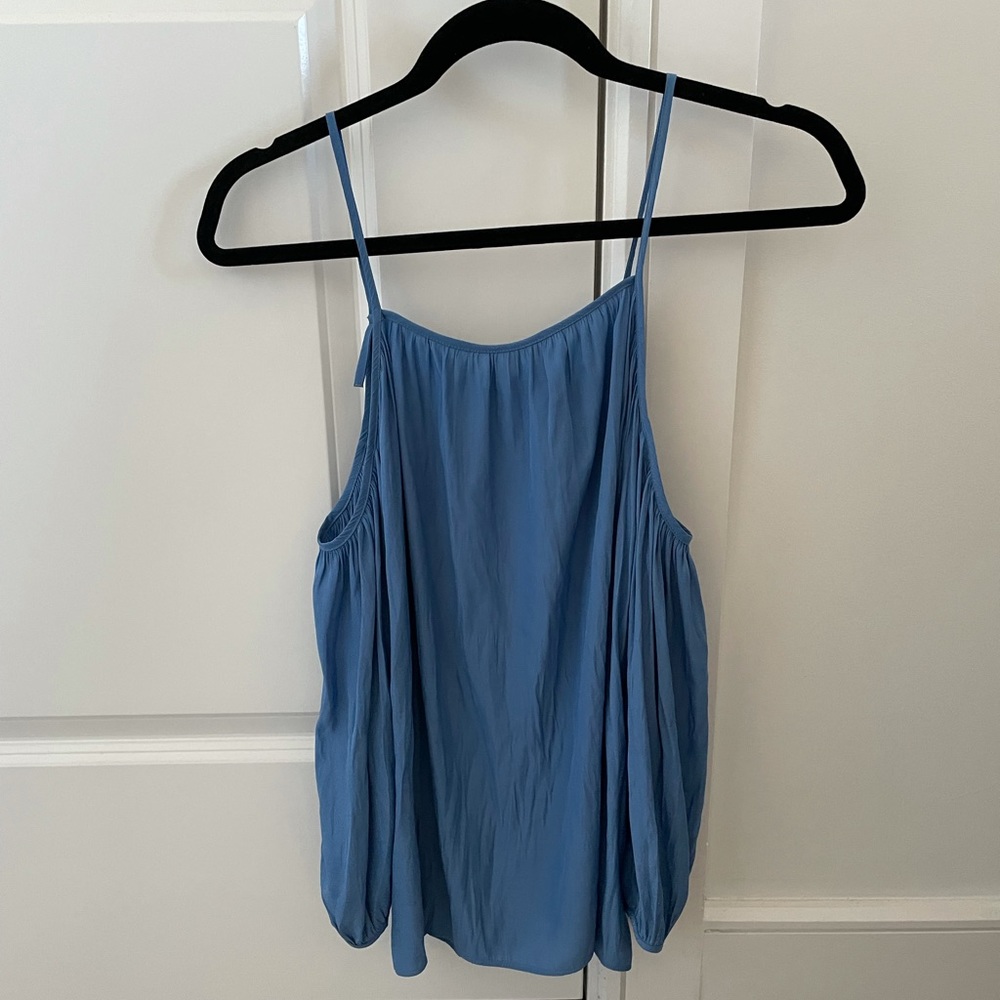 Maje Blue Off-the-shoulder Longsleeve